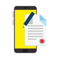 smartphone for education online isolated icon vector