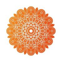 decorative floral orange mandala vector