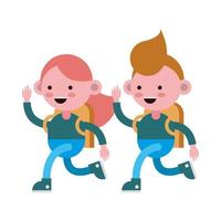 little students walking vector