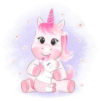 Little Unicorn and mom vector