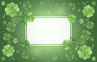 Elegant Gradient Green Clover Concept with Frame vector