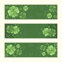 conjunto de banner de trébol verde degradado vector