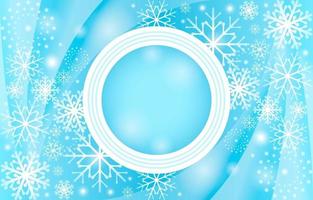 Elegant Gradient Light Blue Snowflakes Background vector