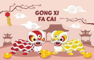 gong xi fa cai varios elementos chinos vector