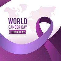 Gradient world cancer day background vector