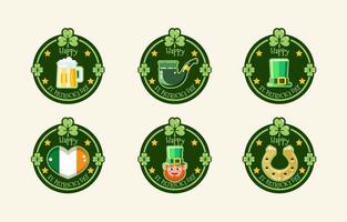 Set of Happy St. Patrick's Day Label vector