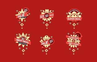 Chinese New Year Sale Labels vector