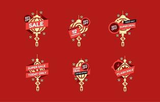 Festivity labels for Chinese New Year vector