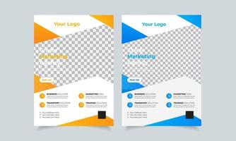 Corporate business flyer design template, creative brochure poster cover, color a4 print ready flyer vector