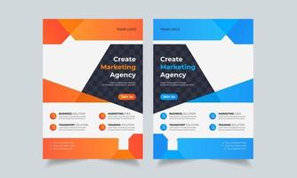 Corporate business flyer design template, creative brochure poster cover, color a4 print ready flyer vector