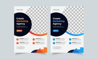 Corporate business flyer design template, creative brochure poster cover, color a4 print ready flyer vector