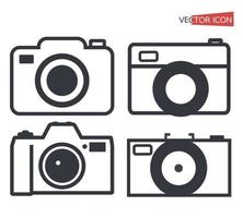 camera icon set vector