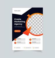 Corporate business flyer design template, creative brochure poster cover, color a4 print ready flyer vector