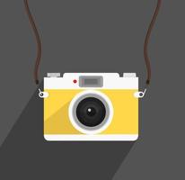 camera with yellow strap and long shadow vector