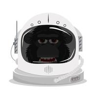 chimpanzee in an astronaut space helmet vector