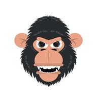 funny chimpanzee monkey head vector