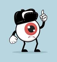 red eyeball cartoon mascot vector