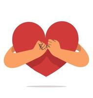 pinky promise hand gesture with heart vector