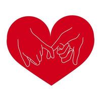 pinky promise hand gesture with heart vector