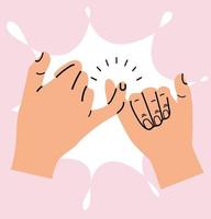 pinky promise hand gesture vector