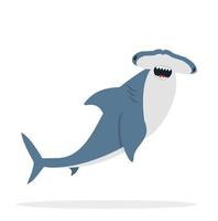 cute flat Hammerhead shark vector