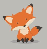 little Red fox cartoon vector