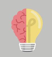 half light bulb and half brain vector