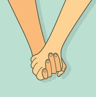 couple holding hands vector