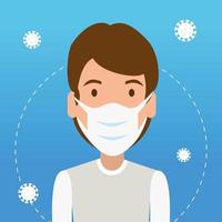 man using face mask with particles 2019 ncov vector