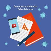 smartphone and objects for education online vector
