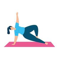 woman stretching movements to flex stiff muscles and refresh the mind vector