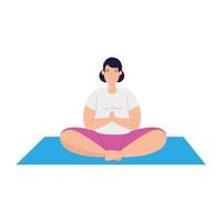 woman practicing yoga exercise, healthy lifestyle vector