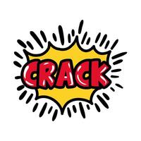 expression cloud with crack word, pop art flat style vector