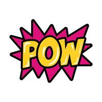expression cloud with pow word, pop art flat style vector