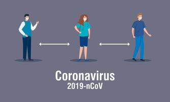 social distancing, keep distance in public society to people protect from covid 19 vector