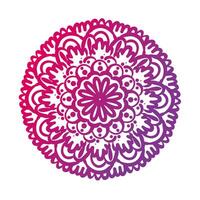 pink circular mandala floral silhouette style icon vector