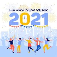 People Celebrating while Counting Down until New Year vector