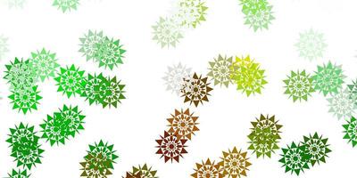 Light green vector layout with beautiful snowflakes.