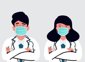 Doctors with stethoscopes vector