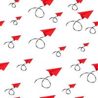 red paper plane seamless pattern vector