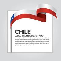 Chile  abstract wave flag ribbon vector