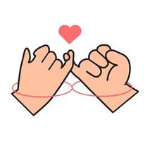 pinky promise with red thread vector