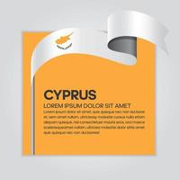 Cyprus abstract wave flag ribbon vector