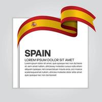 Spain abstract wave flag ribbon vector