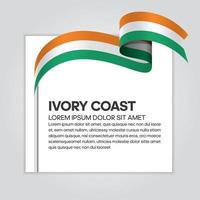 Ivory Coast abstract wave flag ribbon vector