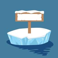 sign post ready for your text on ice floe vector