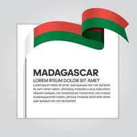 Madagascar abstract wave flag ribbon vector