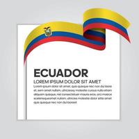 Ecuador abstract wave flag ribbon vector