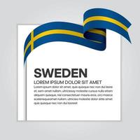 Sweden abstract wave flag ribbon