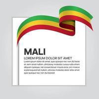 Mali abstract wave flag ribbon vector